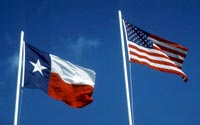 Image of Texas and United States flags