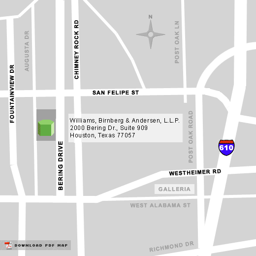 Map to Williams, Birnberg & Andersen, L.L.P.